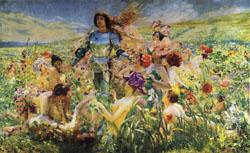 Georges Rochegrosse The Knight of the Flowers(Parsifal) Sweden oil painting art